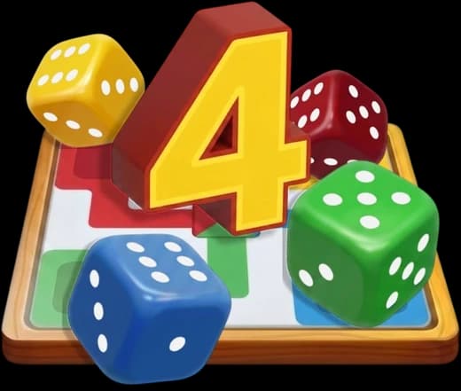 Four players around a ludo board