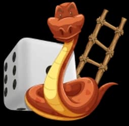 A snake and a ladder beside a die