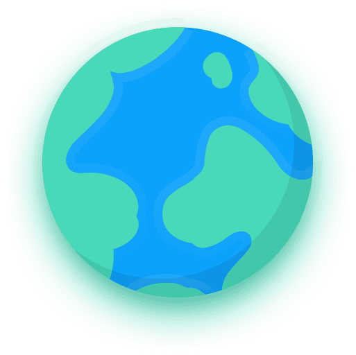 The app's globe, with the connected city marked on it